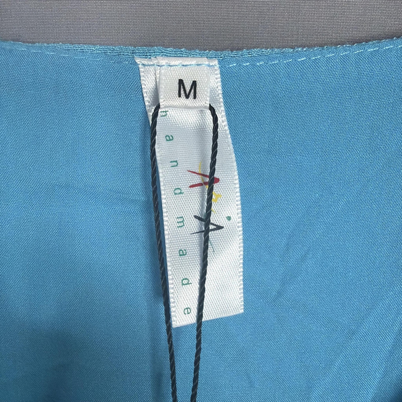 Aria Handmade Top Sky Blue Athena Tunic Cotton Lagenlook Sustainable Sz Medium - Picture 3 of 12
